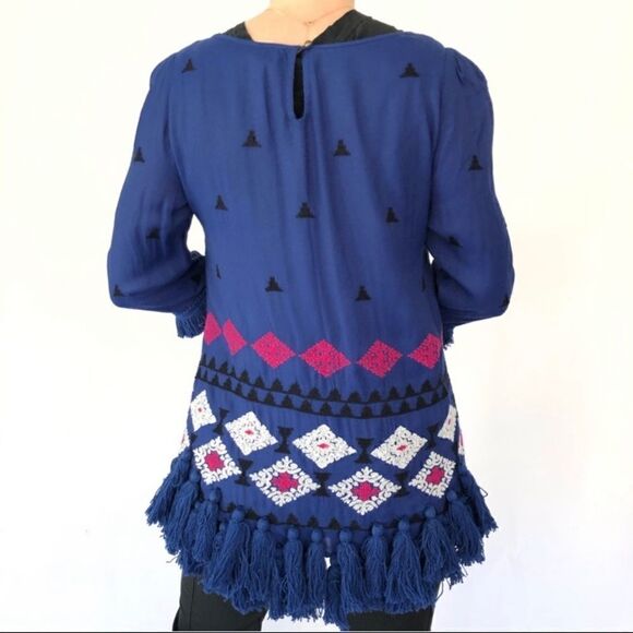 ANTHROPOLOGIE FLOREAT BAHIA BOHO EMBROIDERED TUNIC - Picture 4 of 6
